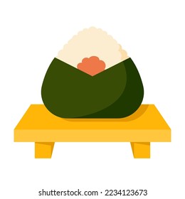 Onigiri in flat style isolated