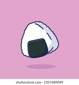 Onigiri food floating simple cartoon vector illustration food concept icon isolated