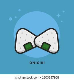 Onigiri Food Symbol Logo Illustration. Food Healthy Japanese Icon Vector for Sticker and Mascot Conceptual