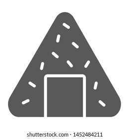 Onigiri glyph icon, asian and food, japanese meal sign, vector graphics, a solid pattern on a white background, eps 10.