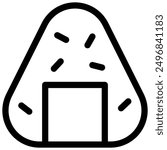 onigiri icon with black outline style