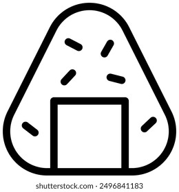 onigiri icon with black outline style