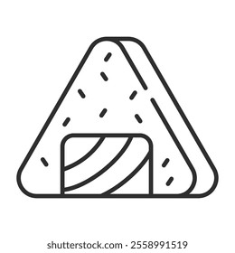 Onigiri icon, Fast food symbol outline icon, editable vector illustration and transparent graphic element. Isolated on white background