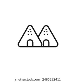 Onigiri icon logo sign vector outline