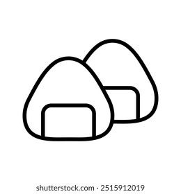 Onigiri icon. rice ball sign color editable