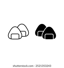 Onigiri-Symbolsatz. Reisball Zeichen Farbe editierbar