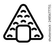 Onigiri icon symbol - Asian japanese kitchen made Onigiri vector symbol illustration