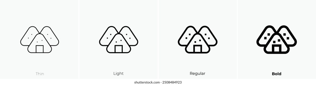 onigiri icon. Thin, Light Regular And Bold style design isolated on white background