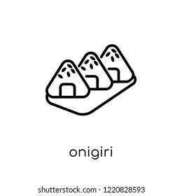 onigiri icon. Trendy modern flat linear vector onigiri icon on white background from thin line Restaurant collection, outline vector illustration