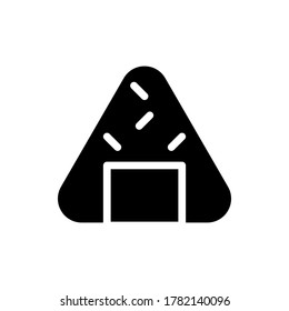onigiri icon vector illustration glyph style. food icon set.
