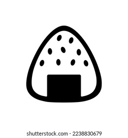 onigiri icon vector or onigiri icon isolated on white background. Japanese onigiri icon. Best onigiri icon for content related to japanese food. Especially for a symbol of typical Japanese food.