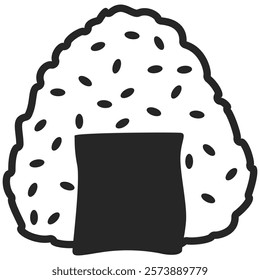 Onigiri icon vector isolated on transparent background. Japanese onigiri line art icon. PNG