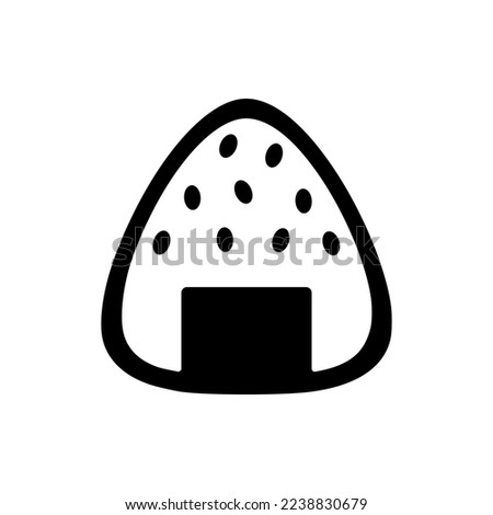 onigiri icon vector or onigiri icon isolated on white background. Japanese onigiri icon. Best onigiri icon for content related to japanese food. Especially for a symbol of typical Japanese food.