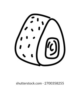 Icono de Onigiri, Vector de estilo de línea