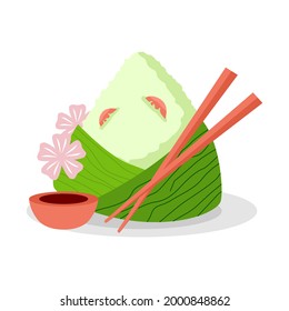 onigiri illustration flat design japanese food 