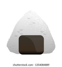 Onigiri isolated on white. Vector illustration of japanese food