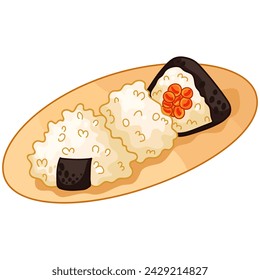 Onigiri Japanese dish vector illustration