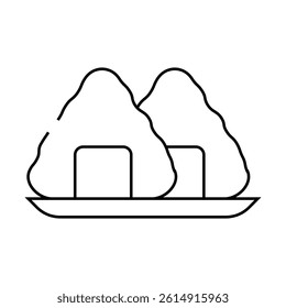 onigiri japanese food line icon vector. onigiri japanese food sign. isolated contour symbol black illustration
