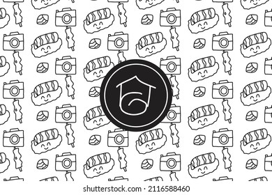 onigiri japanese food pattern background