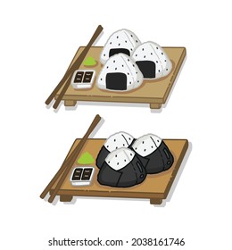 Onigiri - japanese food vector illustration.