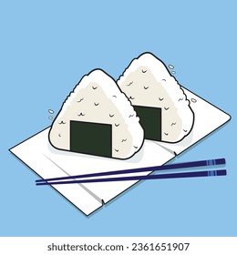 Onigiri Japanese food vector illustration