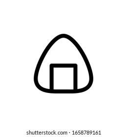 Onigiri Japanese Rice Ball Foods Icon Vector Illustration. Outline Style

