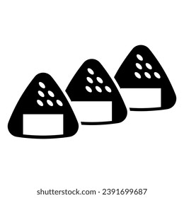 Onigiri Japanese sandwich solid icon, asian food concept, musubi nigirimeshi rice ball vector sign on white background, glyph style icon for mobile concept and web design. Vector graphics