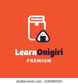 Onigiri with learn logo design vector graphic symbol icon sign illustration creative idea