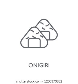 Onigiri linear icon. Modern outline Onigiri logo concept on white background from Hotel and Restaurant collection. Suitable for use on web apps, mobile apps and print media.