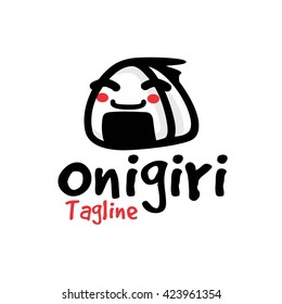 Onigiri logo. Cute onigiri vector illustration