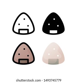 Onigiri logo icon design in four style. Line, Solid, Flat Gradient and Color Line style