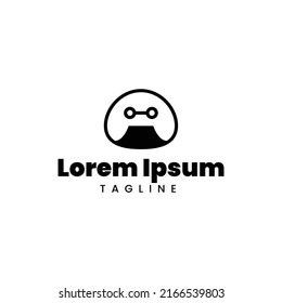 onigiri logo. This logo is in the form of a typical Japanese food, namely onigiri. but it has robot eyes which means that apart from the Japanese theme, this logo can be used for technology company lo