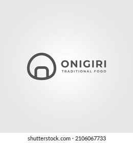 onigiri minimal logo vector symbol, creative letter O for onigiri japanese food line art logo