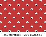 Onigiri pattern background. Onigiri vector. Onigiri on red background.