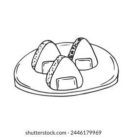 Onigiri rice ball vector illustration, japanese food clip art