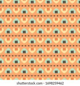 Onigiri Seamless Pattern Colorful Rice Balls Doodles Vector Tiles Background