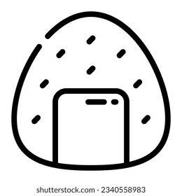 Onigiri Simple Line Icon Symbol Logo