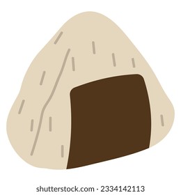 Onigiri single 2 lindo sobre un fondo blanco, ilustración vectorial.