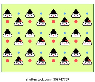 Onigiri Template Pattern Cute