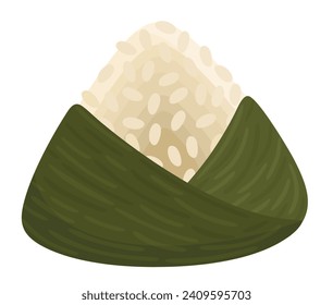 Onigiri. Traditional Japanese dish of rice wrapped in nori with filling.