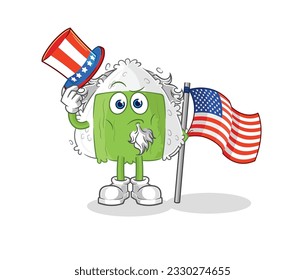 the onigiri uncle sam character. cartoon mascot vector