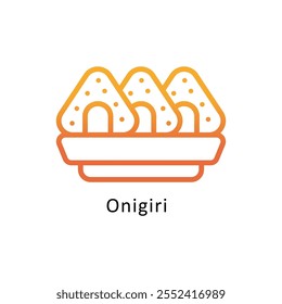 Ícone de contorno de Gradiente do Vetor Onigiri. Arquivo Eps10