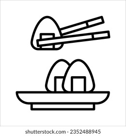 Icono vector de Onigiri. Ilustración vectorial plana moderna y simple para sitio web o aplicación móvil. ilustración vectorial sobre fondo blanco
