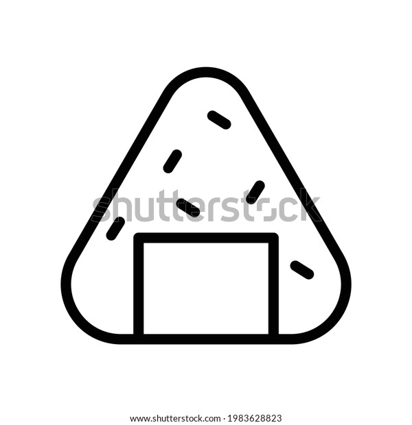 輪郭スタイルのおにぎりのベクター画像アイコン 握り米とは 白米を三角形や円筒形にし 海苔で巻く日本の食べ物 ベクターイラストのアイコン のベクター画像素材 ロイヤリティフリー 1962
