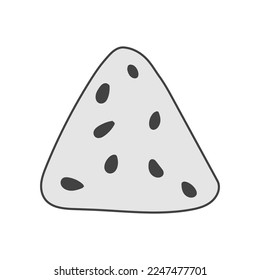 Onigiri vector illustration in flat style. Traditional japanese rice ball. Doodle design for menu, recipe, restaurant.