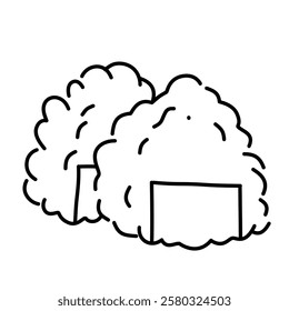 Onigiri Vector Line Art Modern, simple flat illustration for symbol, logo graphics	