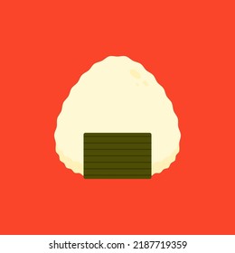Onigiri vector. Onigiri on pastel background. Onigiri logo design.