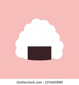 Vector de onigiri. Onigiri de fondo rosado. Diseño del logo de Onigiri.