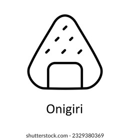 Onigiri Vector outline Icon Design illustration. Food and Drinks Symbol on White background EPS 10 File 