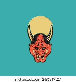 onimask vector art illustration demon design